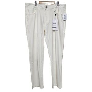 NWT Twice‎ Mens Stretch 5-Pocket Golf Pants 34x30 Ivory MSRP $72
